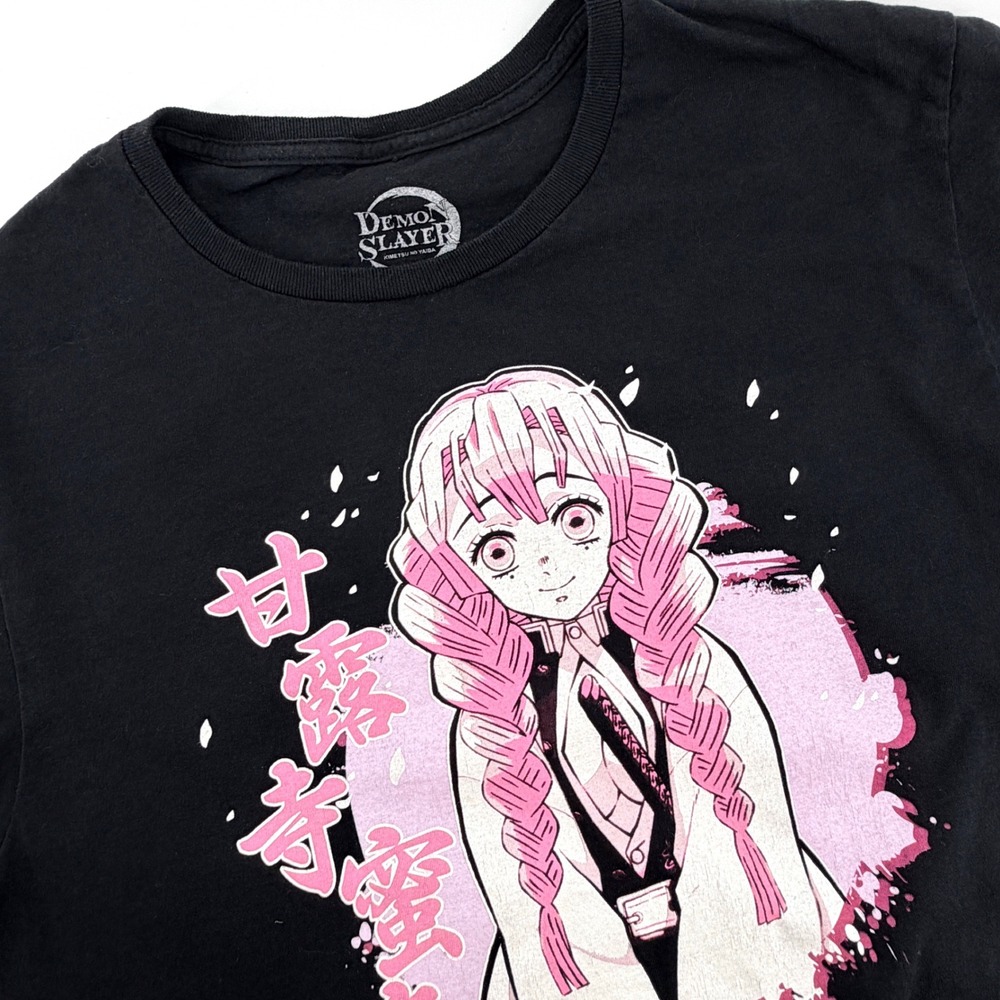 Demon Slayer T-Shirt Unisex Medium Black Good Mitsuri Kanroji Anime Graphic Tee